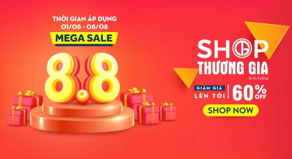 Mega Sale 8/8 Shop Thương gia & Thị trường ưu đãi lên đến 60%