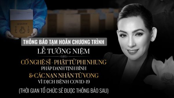 Tạm hoãn Lễ tưởng niệm Cố nghệ sĩ Phi Nhung tại Tu viện Khánh An