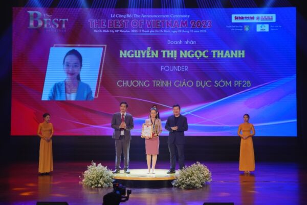 Founder/ CEO Nguyễn Thị Ngọc Thanh – Top 10 Doanh Nhân Tiêu Biểu lĩnh vực Giáo Dục 2023
